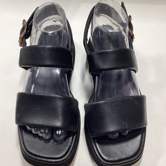Vince Laguna Leather Platform Sandal In Black - Picture 2 of 16